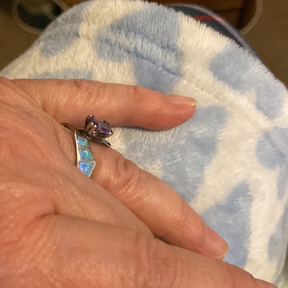 Amethyst and Opal Ring - Picture 9 of 9
